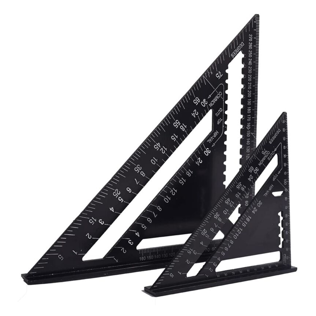 Multifunktionaler Zimmermannswinkel 18 Cm Und 30 Cm, Dreiecklineal Aus Metall/aluminium, Winkelmarkierungslehre, Winkelmesser 45°/90°/oder
