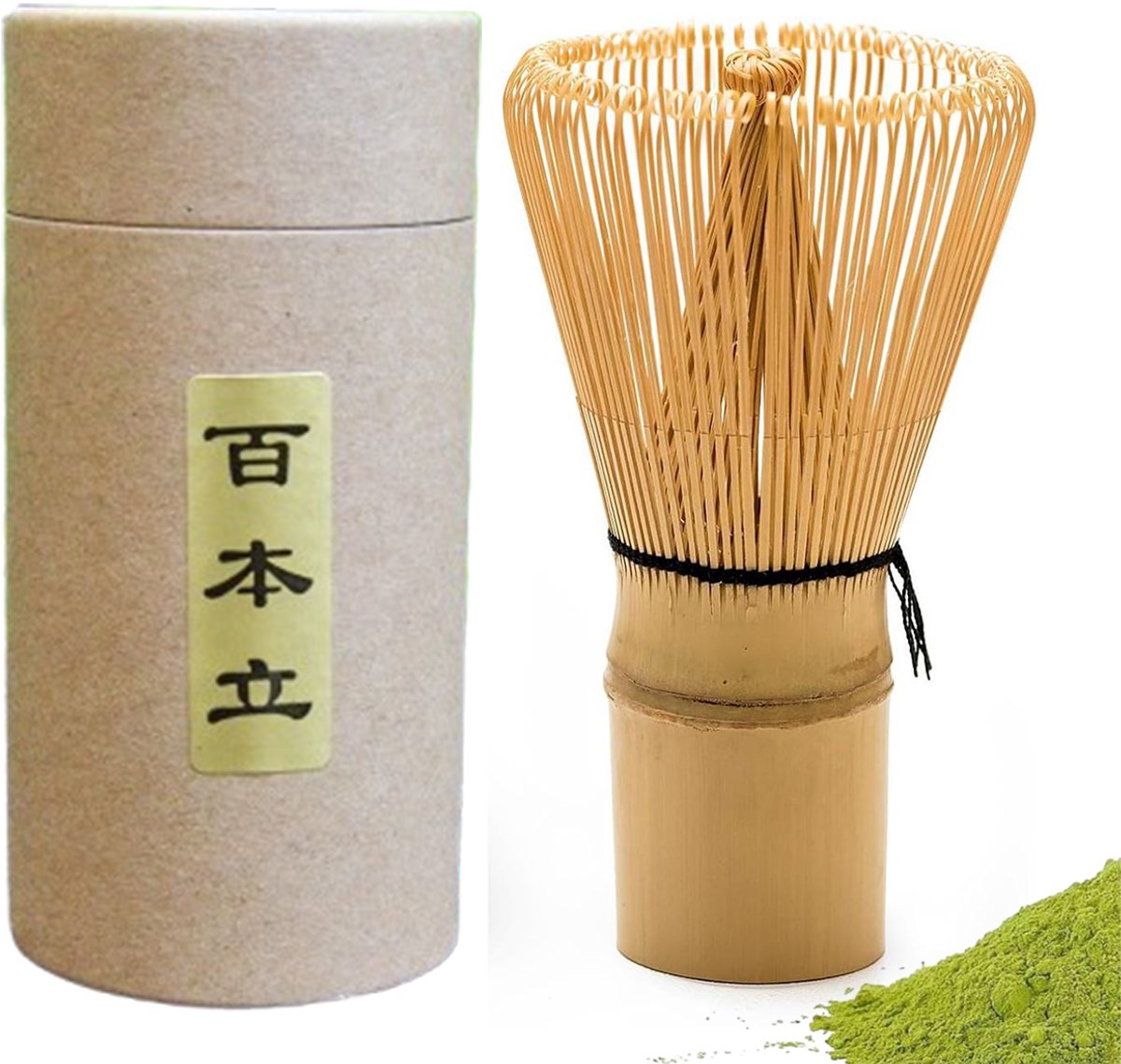 Matcha-besen, Teepinsel, Matcha-zubehör, Teebesenhalter (100 Borsten) - Matcha-besen, Teepinsel, Matcha-zubehör, Teebesenhalter (100 Borsten)