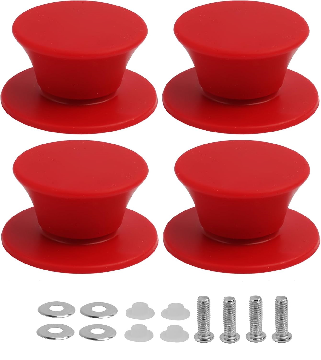 4er-set Silikon-topfdeckelgriffe, Universelle Ersatzknöpfe, Hitzebeständig, Bpa-frei, Mit Schrauben Und J