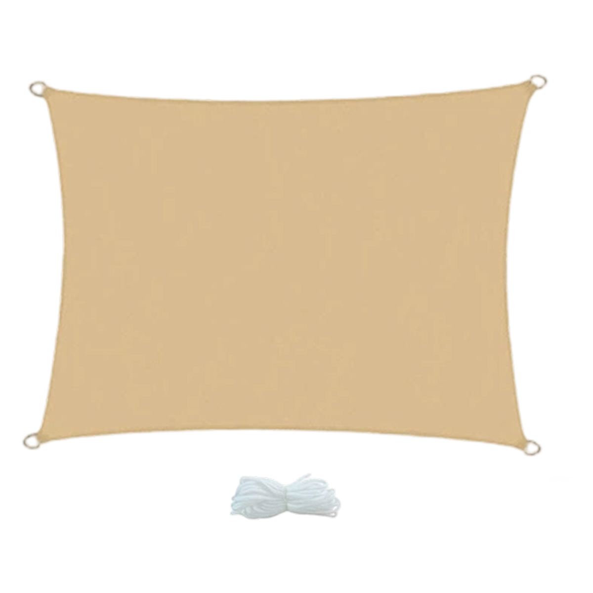 Rechteckiges Sonnensegel 2x3m, Wasserdichtes Polyester, 95% Uv-schutz, Mit Seilen Für Garten, Terrasse Und Balkon