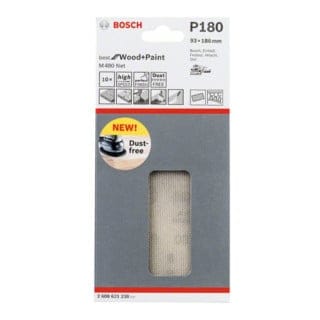 Bosch Schleifblatt M480 Net Best for Wood and Paint 93 x 186 mm 180 10 Stk
