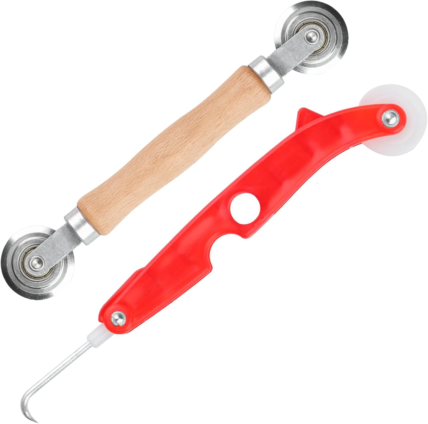 Set Mit 2 Moskitonetz-rohrverlegewerkzeugen, Rillenrolle, Doppelrad-rohrverlegerolle, Fensterdichtungsrolle