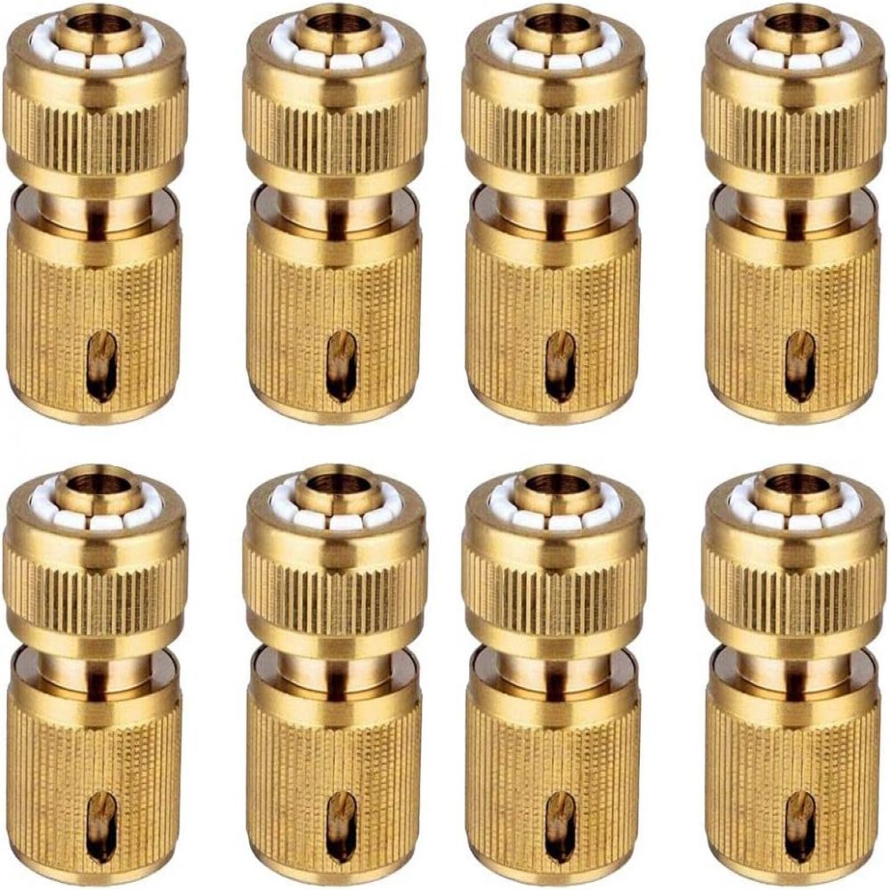 Set Mit 8 Messing-gartenschlauchadaptern Mit 1/2"-schnellanschluss Für Den Anschluss Von Gartengeräteschläuchen