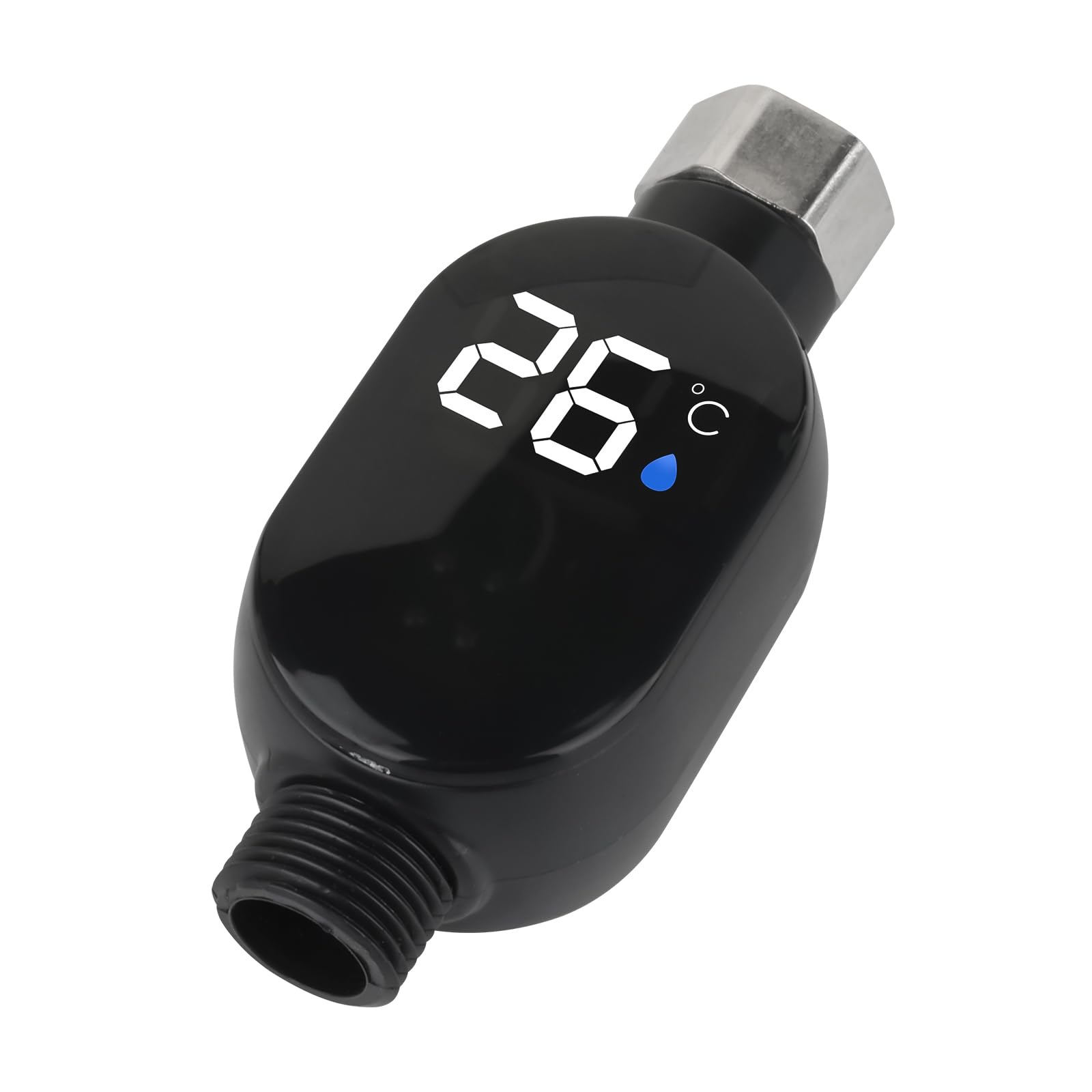 Wasserhahn-thermometer & Neue Led-duschkopf-temperaturanzeige (vollbild) + Verpackung & Zubehör (verpackung + Dichtungsring) — (hinweis: Bilingu