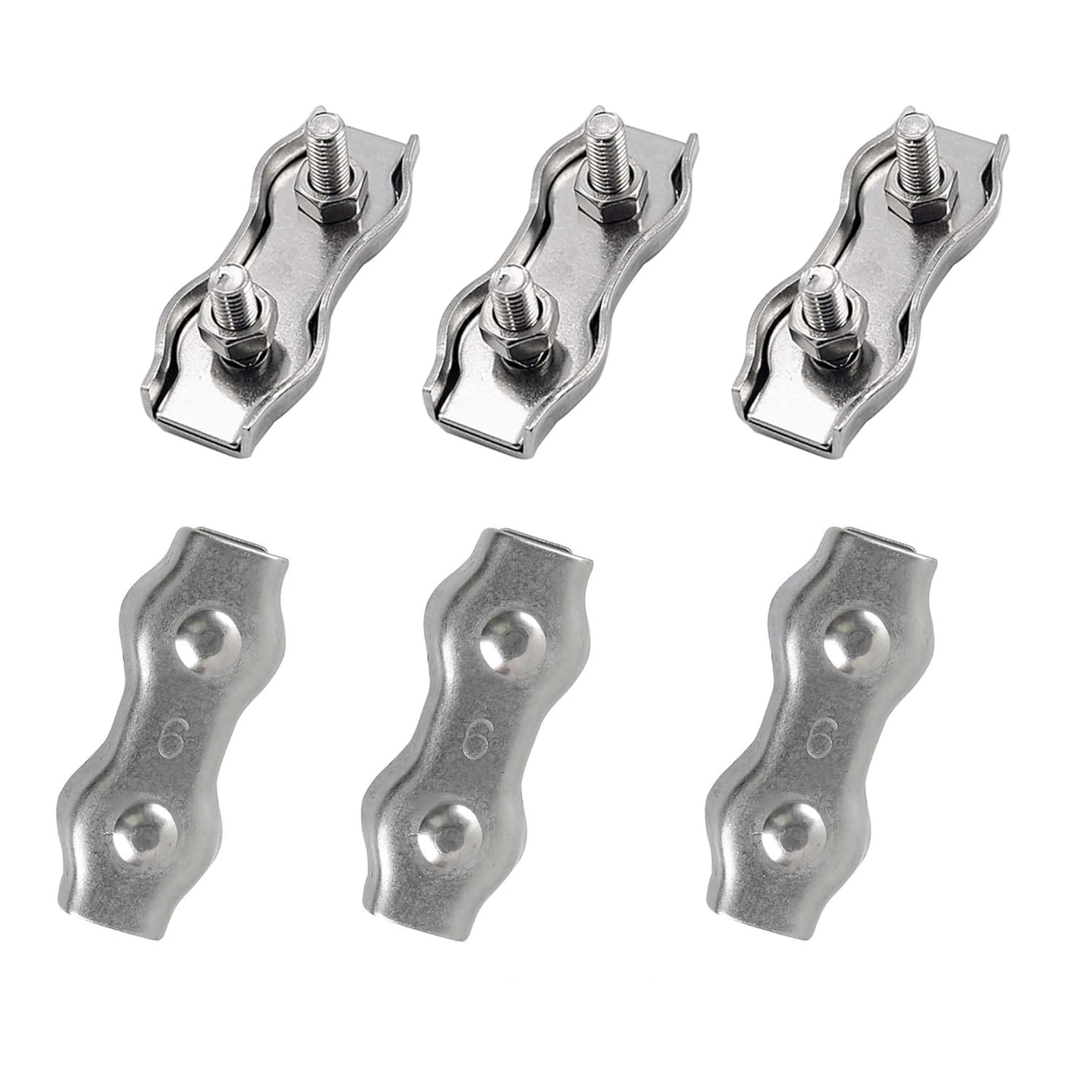 M6-stahlkabelklemme, 304-edelstahlkabelklemme, Duplex-klemme, Seilklemme, Kabelklemme Für Baustellen Und Schiffe
