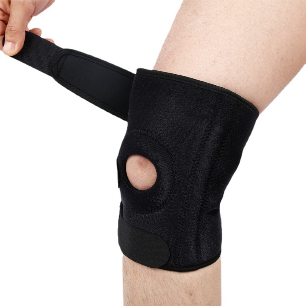 Unisex-sport-kniebandage Mit 4 Federn Und Hochwertigem Ok Domestic-gewebe, Ideal Für Fußball, Badminton, Wandern Und Radfahren
