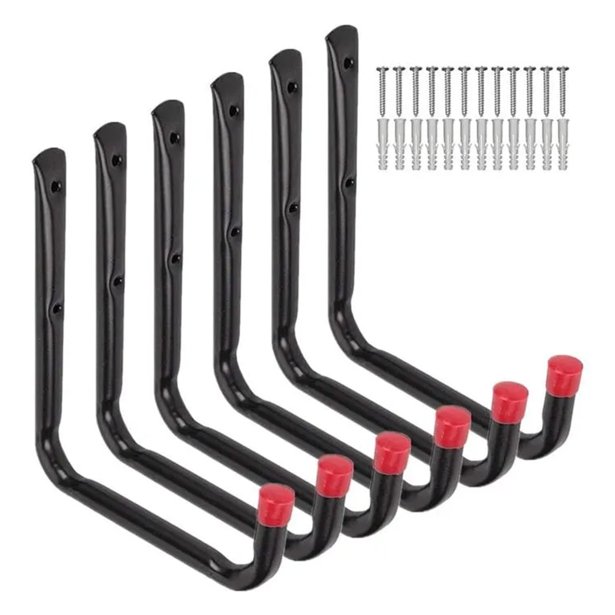 Set Mit 6 Robusten Aufbewahrungshaken Für Die Garage, 17 Cm, Wandhalterung Für Gartenschlauch, Klappstuhl Und Fahrrad