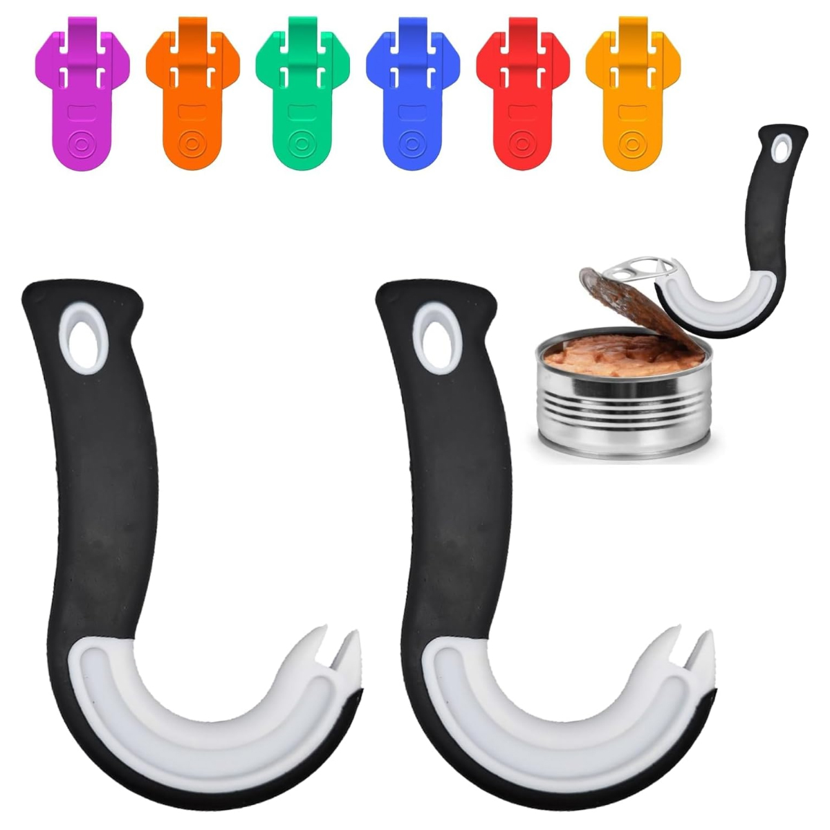 Set Mit 2 Ringdosenöffnern + 6 Manuellen Dosenöffnern, Hilfe Bei Arthritis/handschwäche, Mehrfarbig
