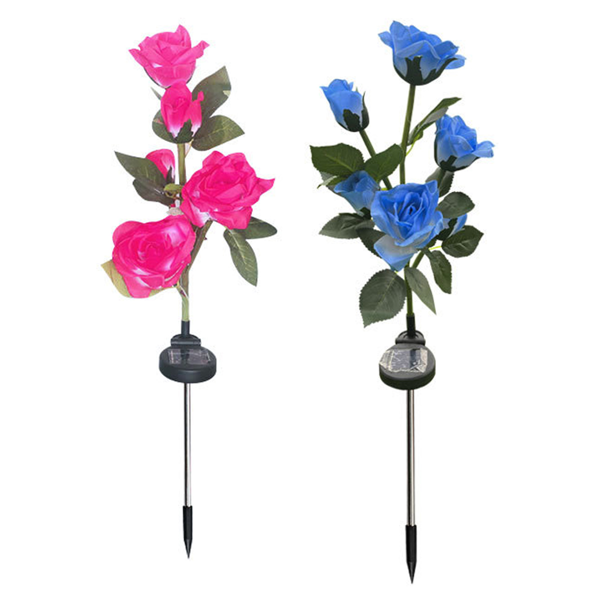 10 Solar-led-blumenlichter, Rosa, Monokristallines Panel, Wasserdicht, Für Garten, Einfahrt, Friedhof, Dekoration