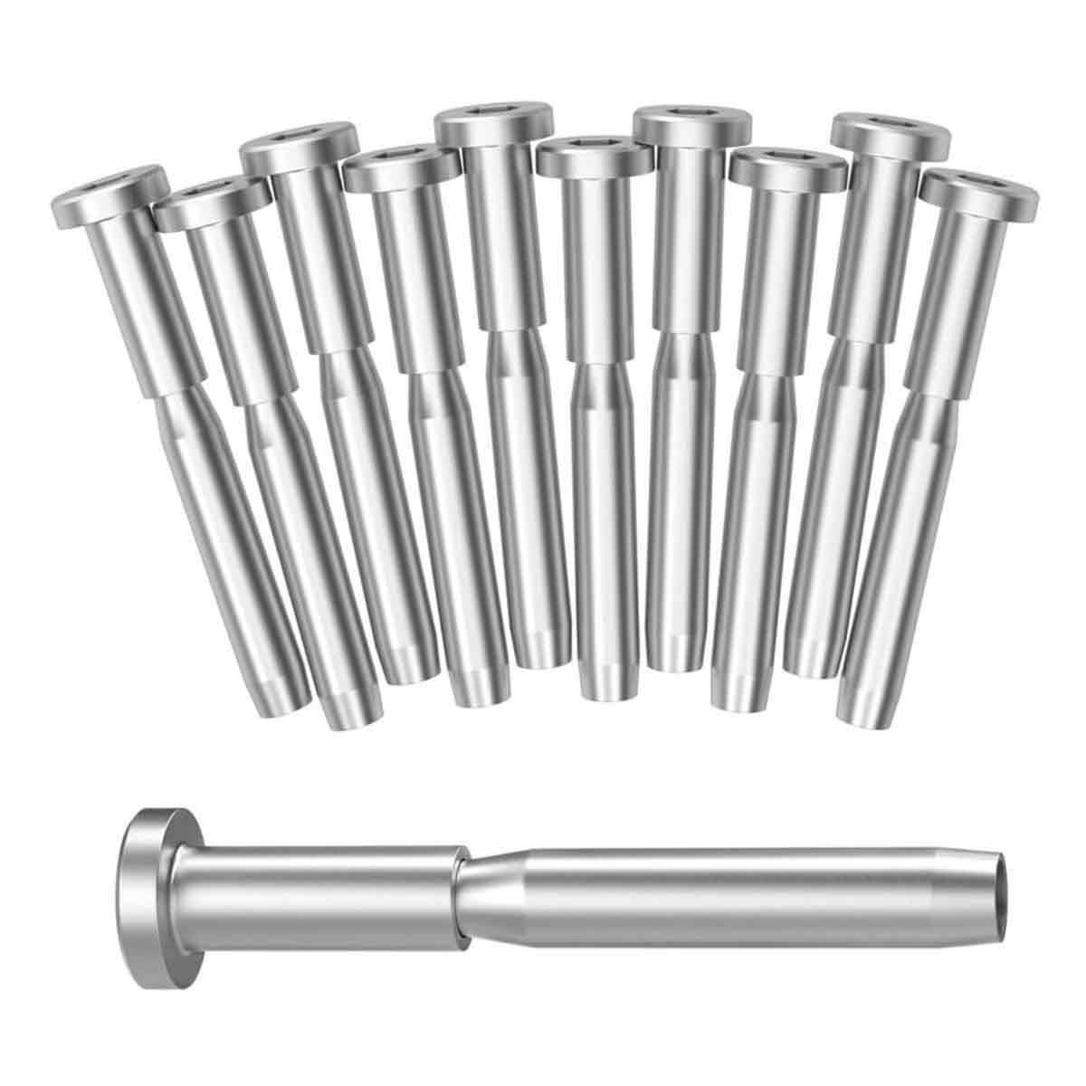 Set Mit 10 Unsichtbaren 3/16"-kabeln, Unsichtbarer T316-edelstahl-empfänger Und Gewindehülse Für 3/16"-kabel, Hülse