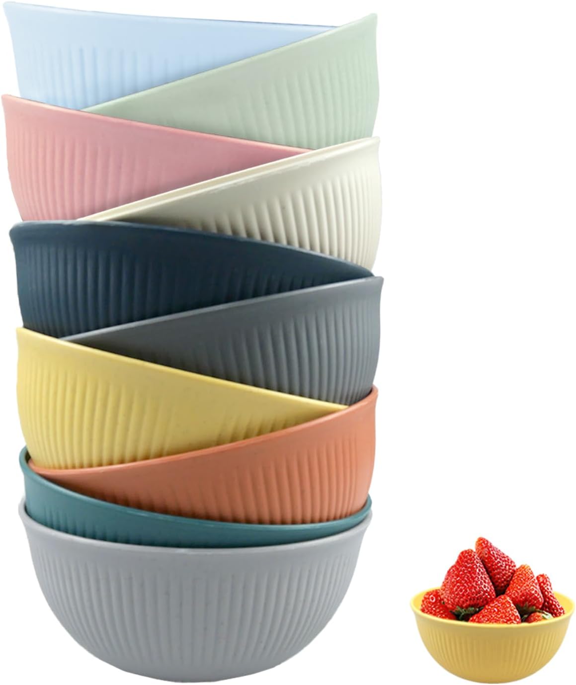Set Mit 10 Großen Plastikschüsseln Für Salate, Frühstück, Suppe, Müsli, Obst Und Die Ganze Familie