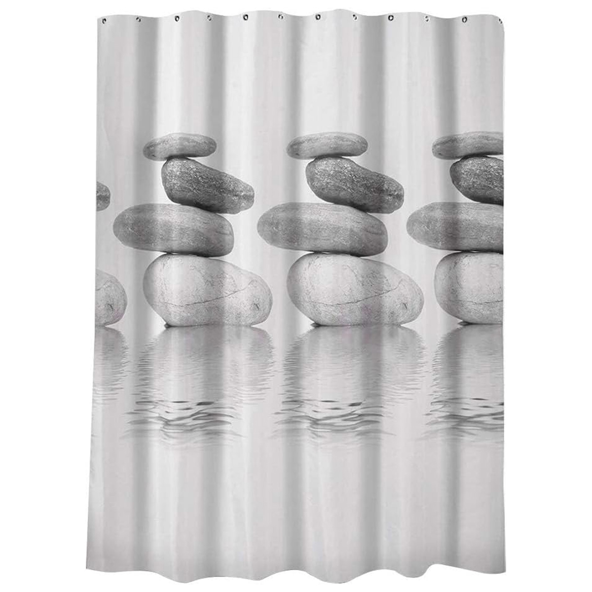 Duchy Duschvorhang – Kieselsteinmuster – Wasserdicht – 180 X 180 Cm – 12 Haken