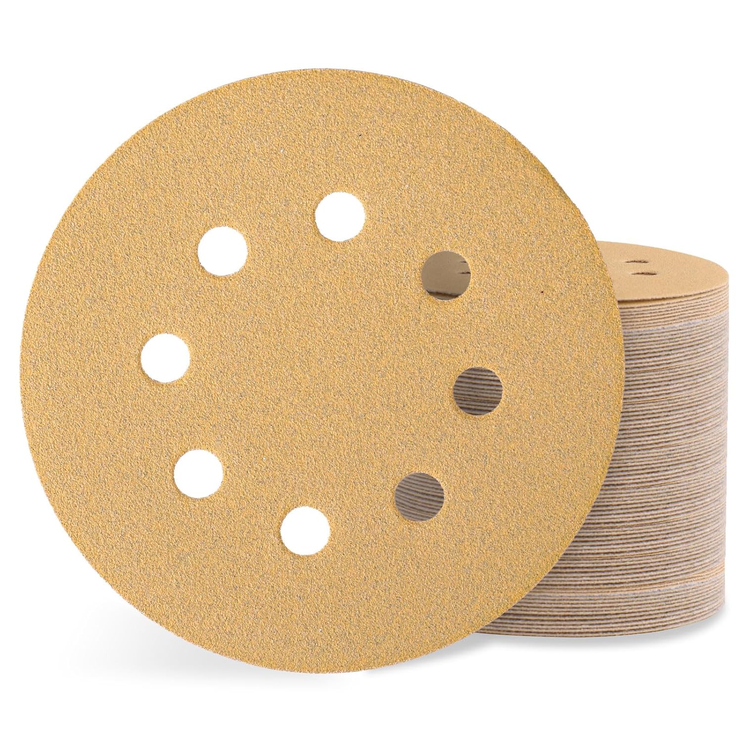 Packung Mit 100 Schleifscheiben (125 Mm), Körnung 120, 8 Löcher Für Exzenterschleifer, Geeignet Für Holz, Metall Und Lack
