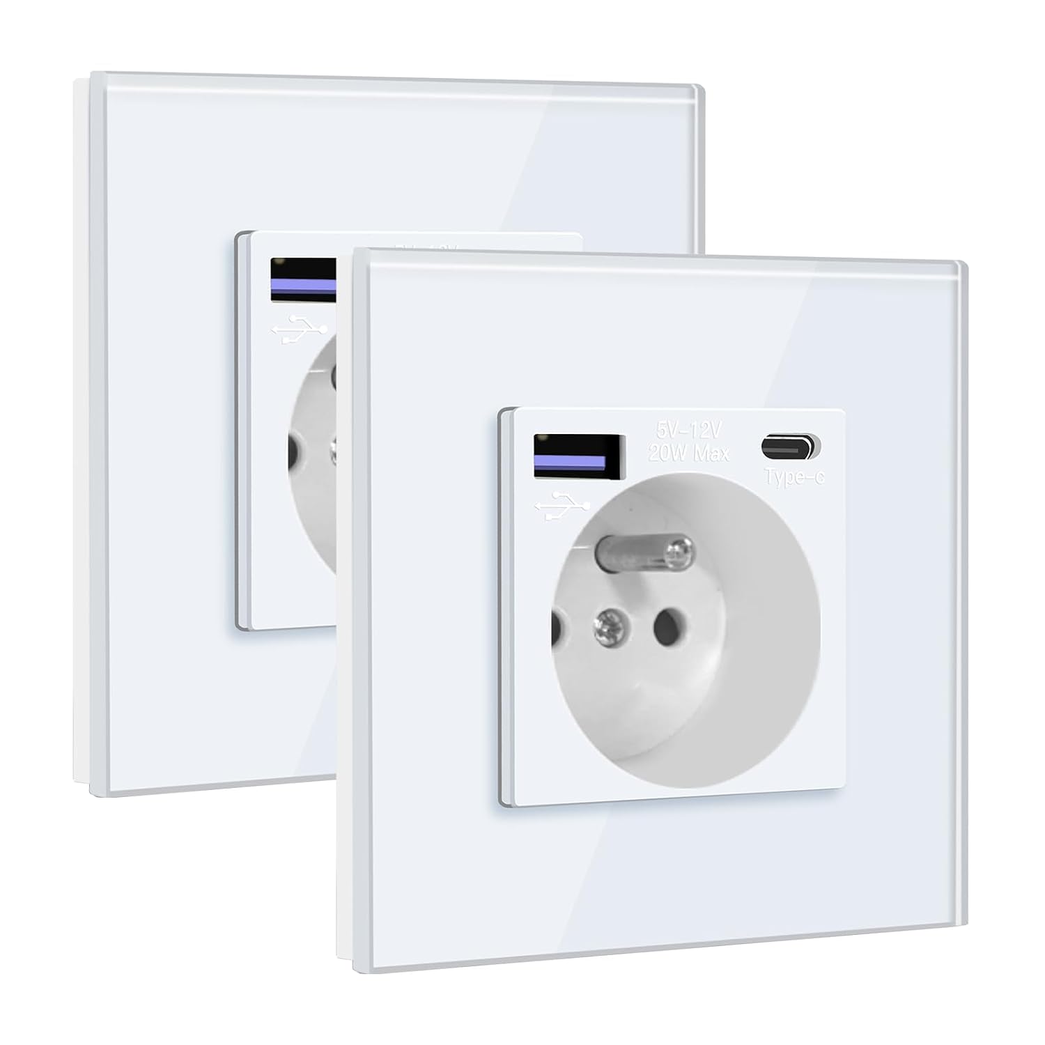 Steckdosenleiste, Usb-c 20w, Glasfront, 16a, Für Zuhause Und Büro - Steckdosenleiste, Usb-c 20w, Glasfront, 16a, Für Zuhause Und Büro
