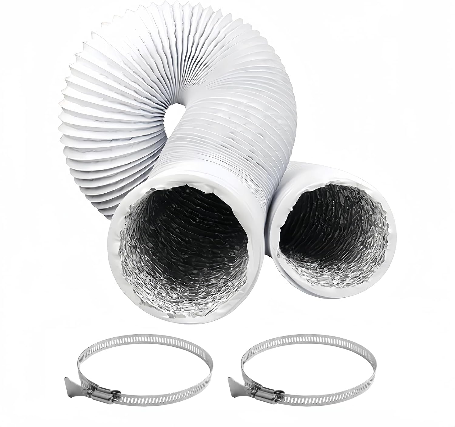 3m Flexibler Aluminium-ablaufschlauch Mit 2 Schlauchschellen, Für Klimaanlagen