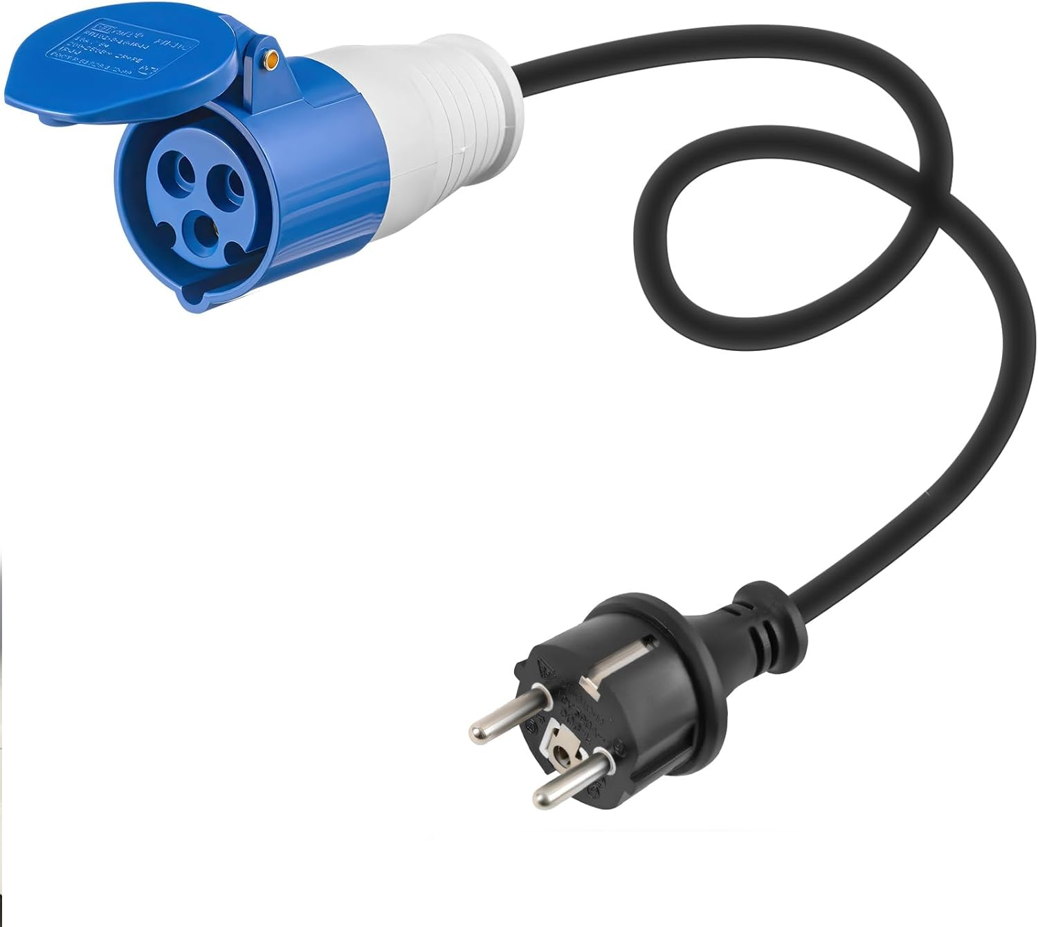 Cee-adapter, 35 Cm, Kabel H07rn-f, Weiblicher Typ E/f, Ip44, Für Caravan-außenbatterien