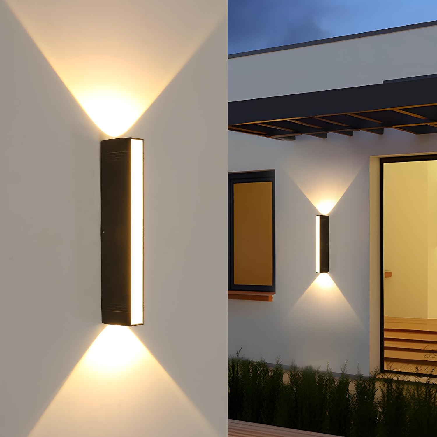 Led-wandleuchte, Aluminium, Ip65 Wasserdicht, 19 W, 2137 Lm, Warmweiß 3000 K, Für Den Innen- Und Außenbereich