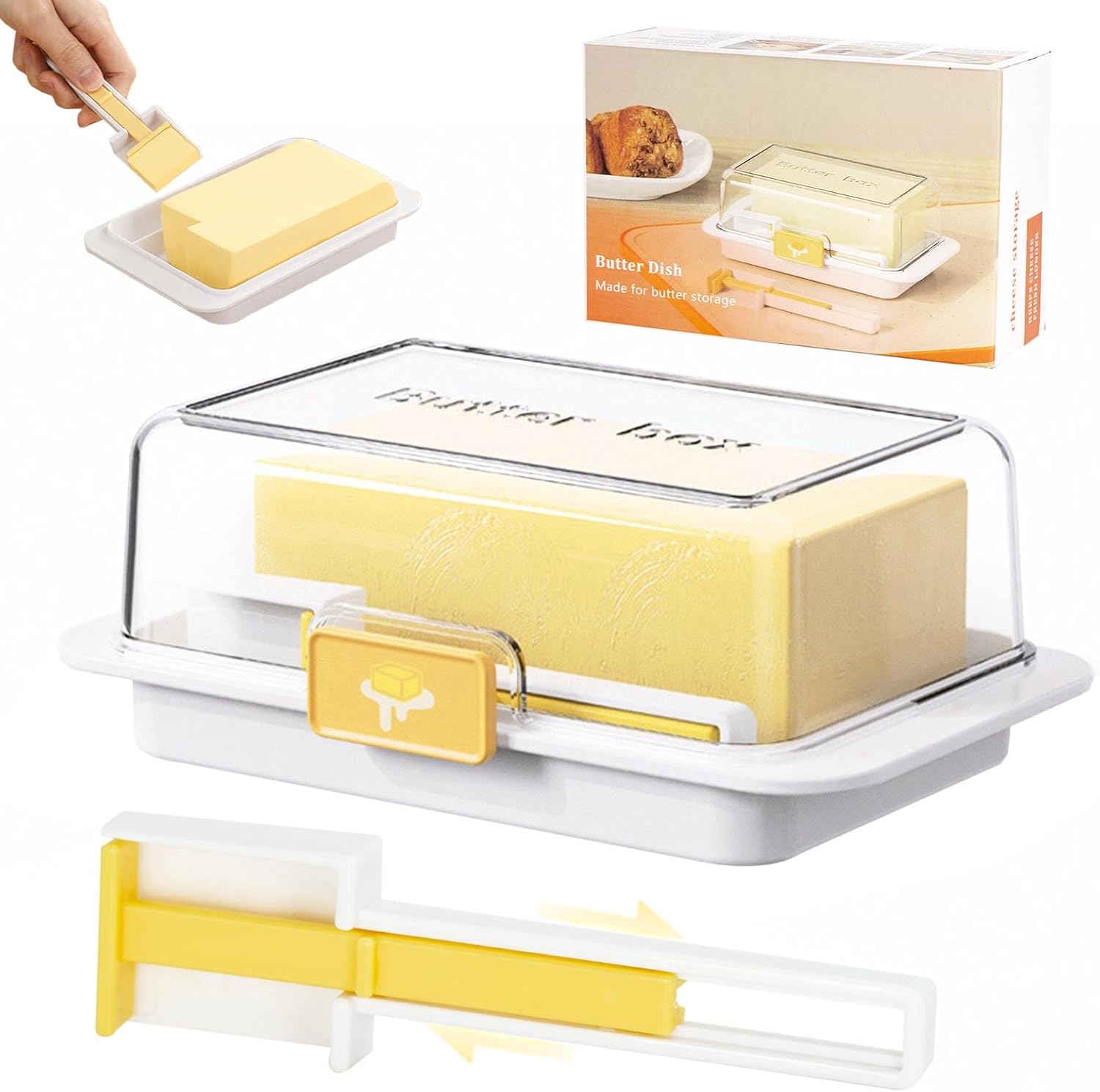 Luftdichte Butterdose (250 G/500 G), Sicherer Deckel, Inklusive Butterschneider, Für Arbeitsplatte Und Kühlschrank