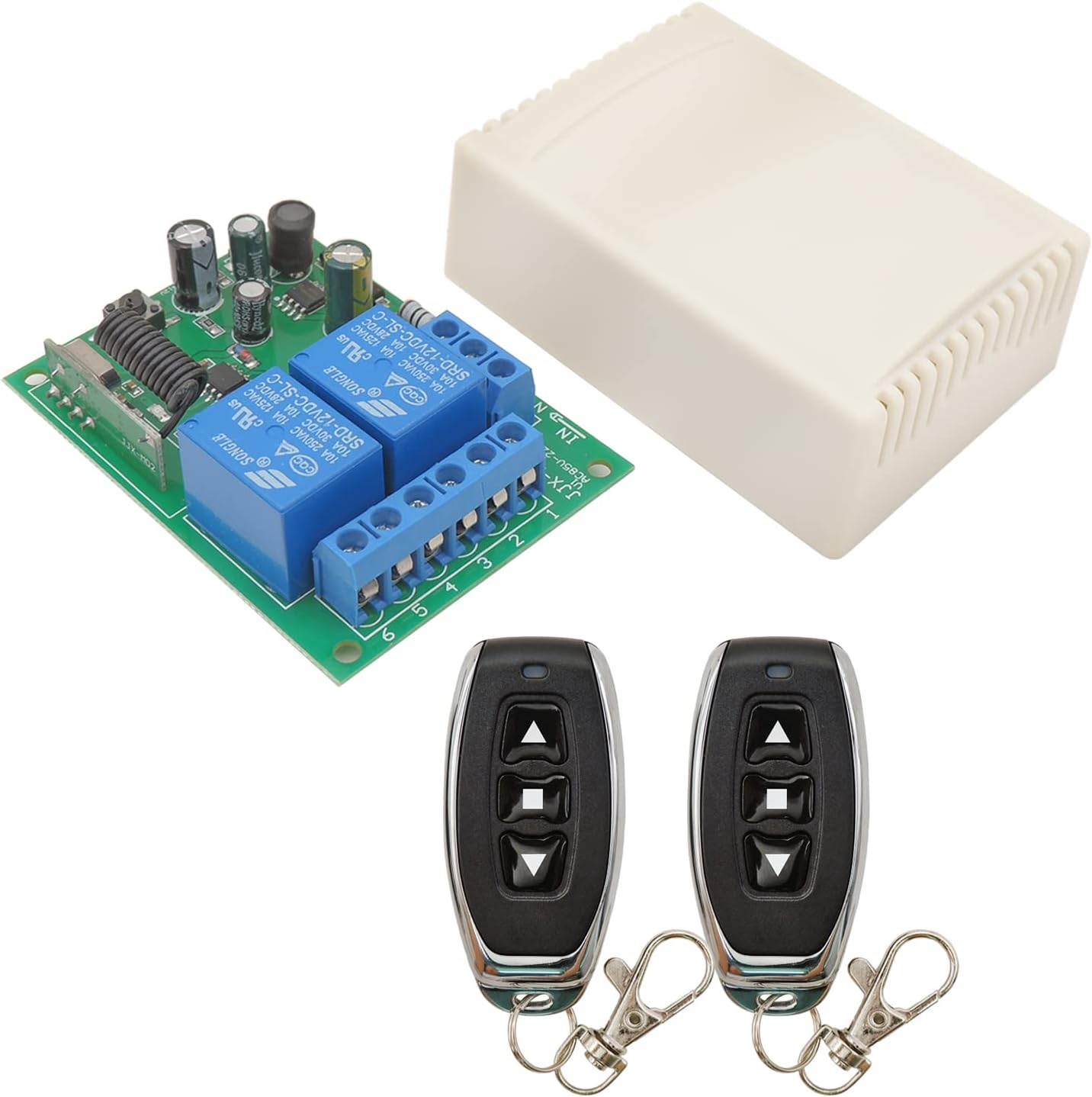 2-kanal-433-mhz-funkempfängerschalter Mit 2 Sendern Zur Garagentormotorsteuerung
