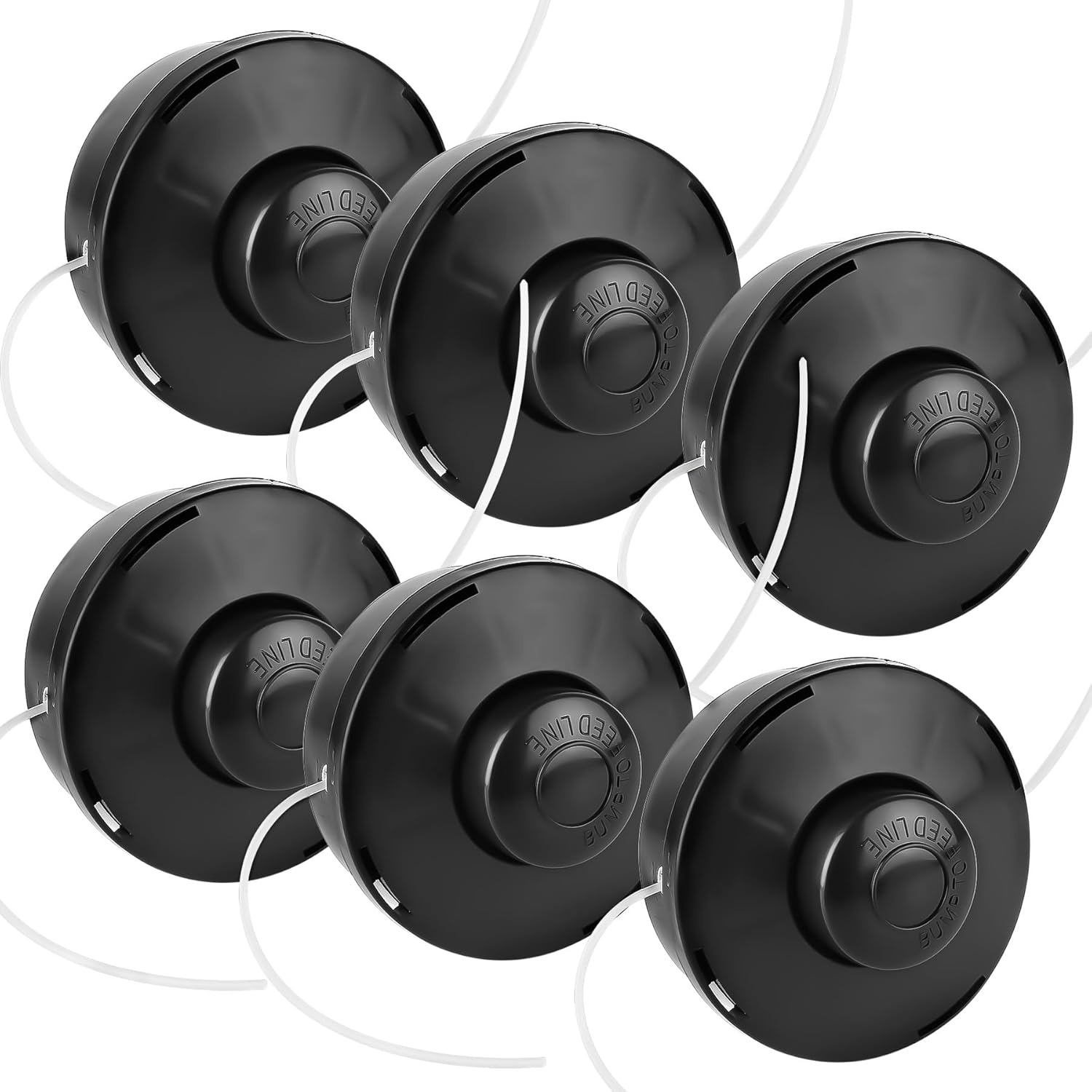 Set Mit 6 Freischneiderköpfen, Automatischer Spitze, 2,4 Mm Nylonfaden, M10-gewinde, Garten