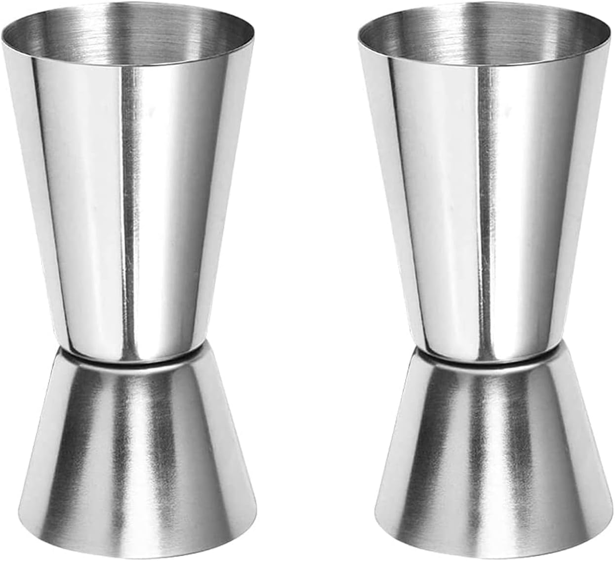 2 Stück - Doppelseitiger Cocktailbecher Aus Edelstahl Mit Geradem Rand & 20/40 Ml Gerader Rand ³⁰⁴