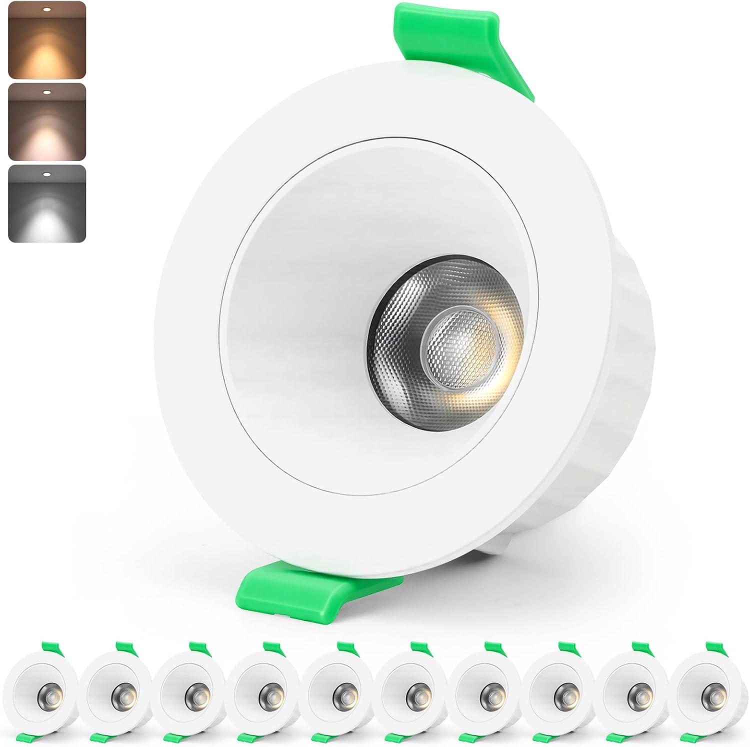 Blendfreier Led-einbaustrahler, 5 W Cob, 660 Lm, Ausschnitt 68–80 Mm, 3 Farbtemperaturen, Cri 95, Ip44