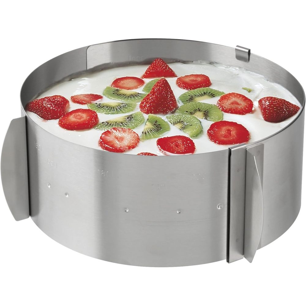 Stück - Runde Kuchenform/verstellbarer Mousse-ring Aus Edelstahl - [farbkartonverpackung] 8,5 Cm Hoch (6-12 Zoll Verstellbar)