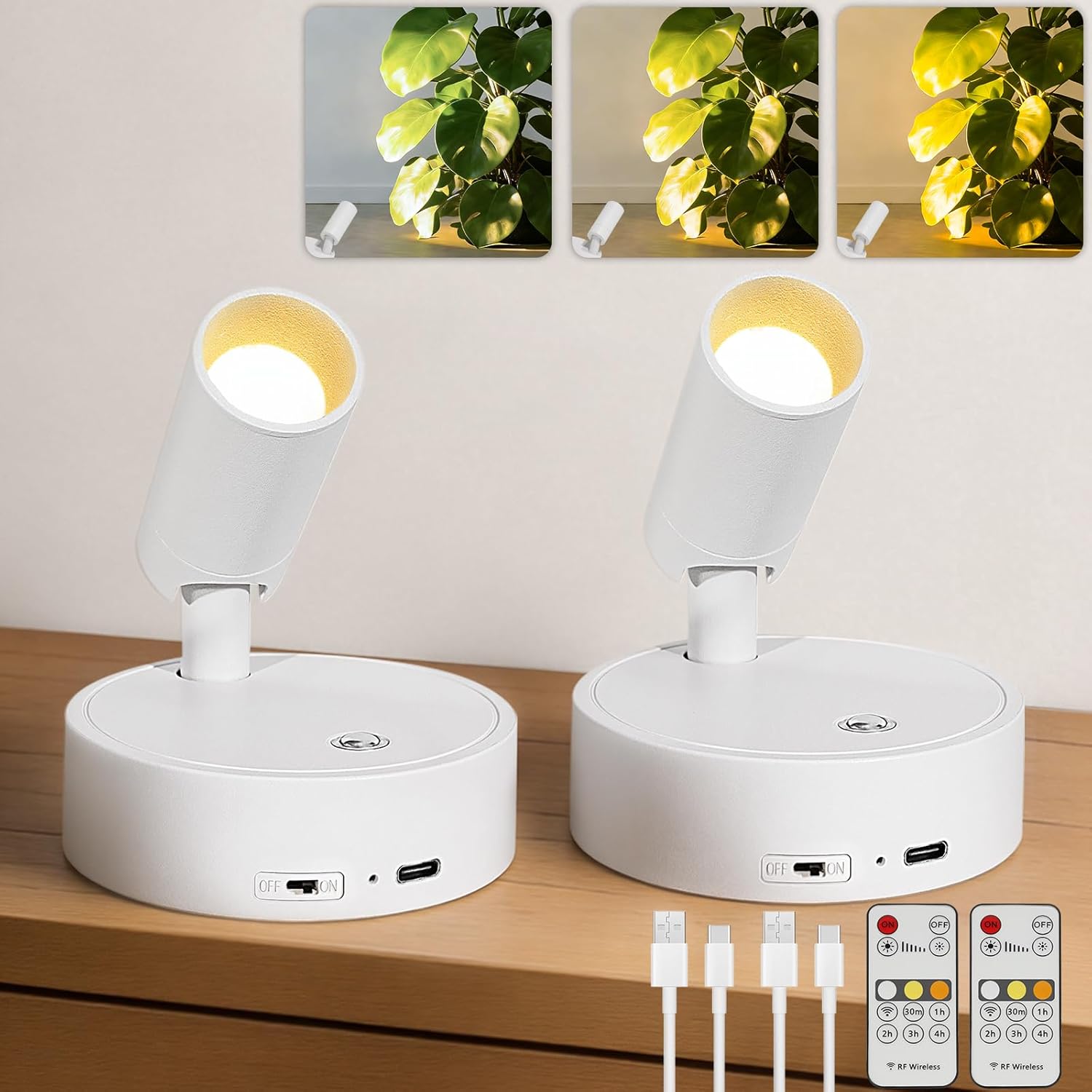 Kabelloser Led-scheinwerfer, 350° Verstellbarer Kopf, 4000-mah-akku, Fernbedienung, Für Den Innenbereich