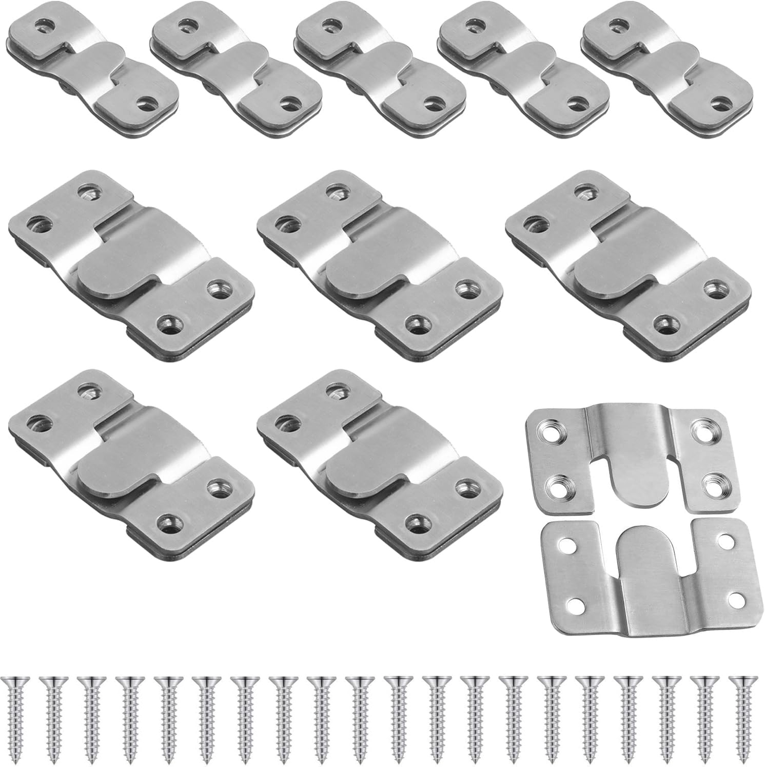 Ein Set Aus 20 Edelstahl-einbau-bilderrahmenhalterungen, Inklusive Schrauben, Möbelbefestigungen Und Clips