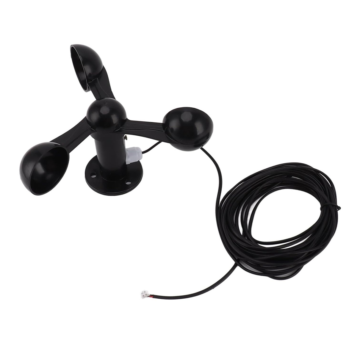 Windgeschwindigkeitssensor, 0–3,8 V, 3-schalen-anemometersensor Mit 8 M Wasserdichtem Kabel, 4 Cm Befestigungsloch, Messdetektor