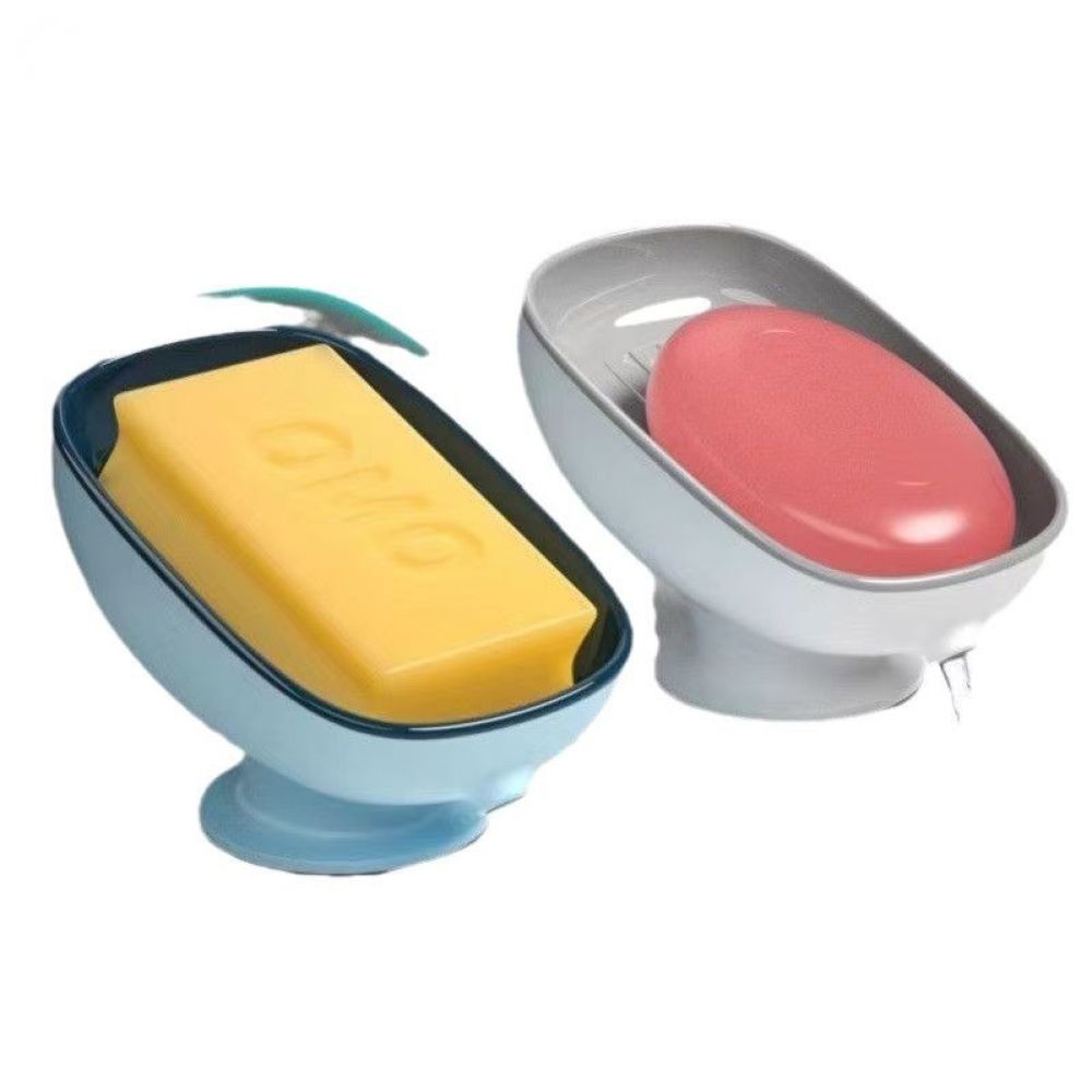 Set Mit 2 Seifenschalen Aus Kunststoff Mit Abfluss, Seifenablage Mit Saugnapf Für Dusche Und Bad, Für Bad Und Küche, Einfache Reinigung