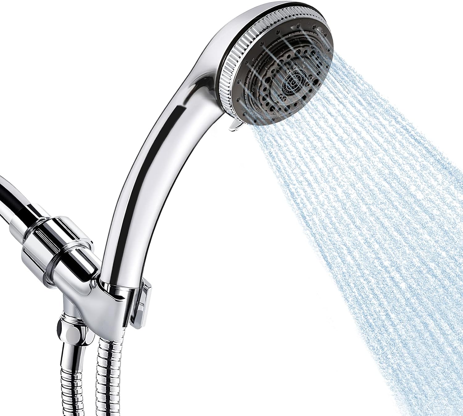 7-funktions-duschkopf Mit Flexiblem Schlauch, Wassersparender Duschkopf Mit Halterung Und Regenduschschlauch (1,5 M)