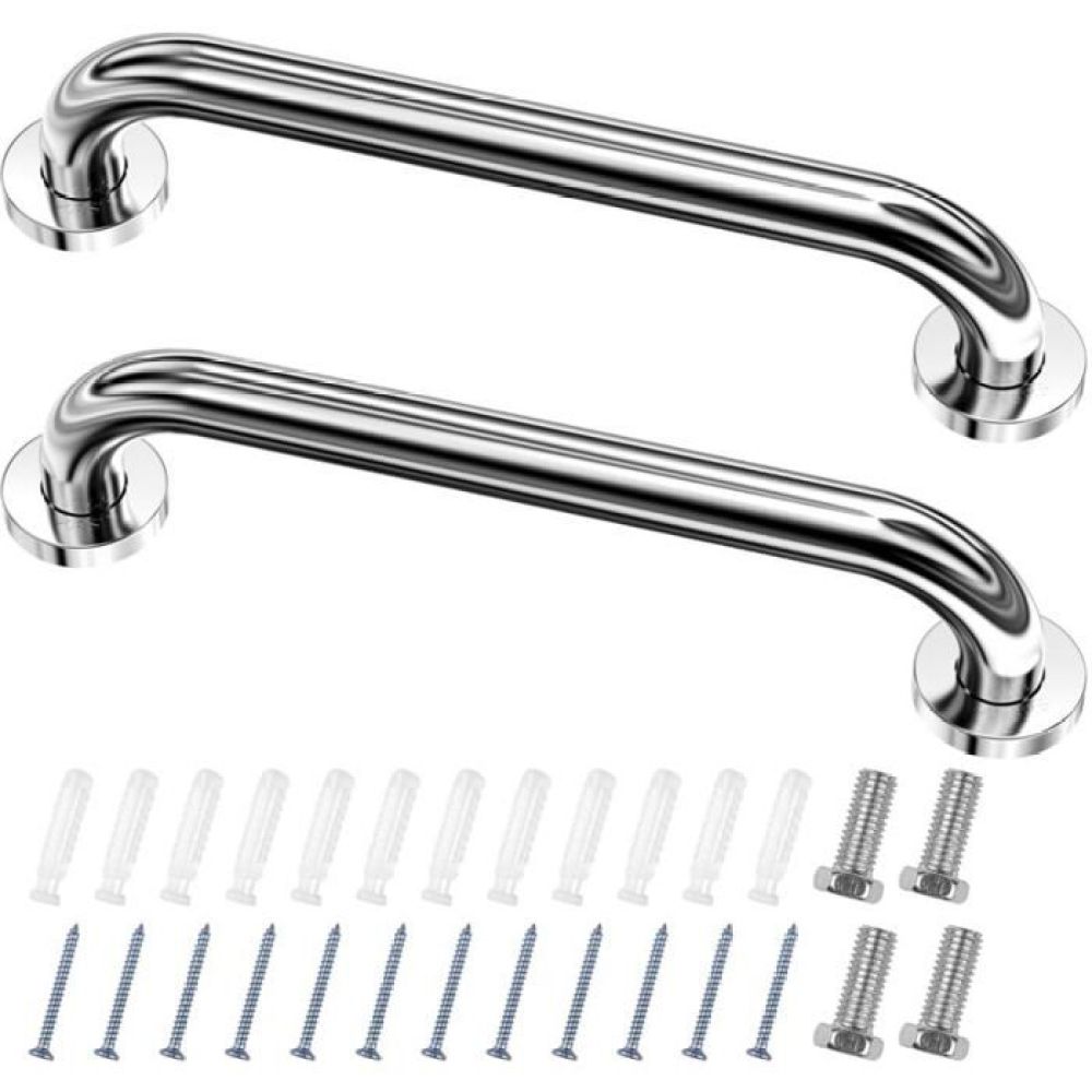 Set Mit 2 Abgewinkelten Haltegriffen Aus Edelstahl Für Toilette Und Badezimmer