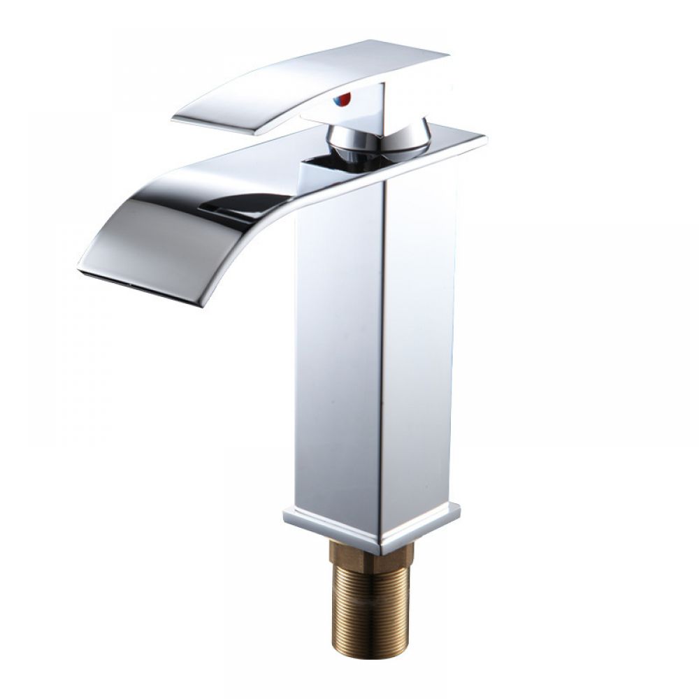 Wasserfall-waschtischarmatur, Badezimmerarmatur Mit Warm- Und Kaltwasser, Mischbatterie Aus Messing Und Edelstahl