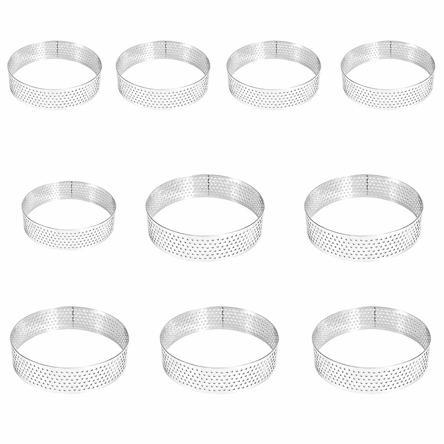 Tarteringe, 10er-set, Perforierte Ringe Aus Lebensmittelechtem Edelstahl. Durchmesser: 8 Cm Und 6 Cm. Ideal Für...