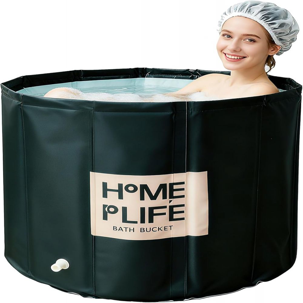 Faltbare Badewanne Für Die Dusche, Freistehende Badewanne Für Warm- Und Kaltbäder, Eisbad Für Erwachsene (80 X 65 Cm)