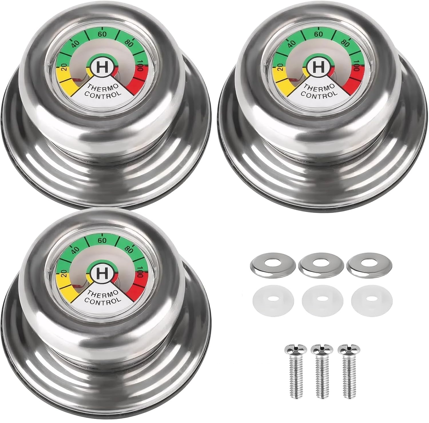 Dreiteiliges Edelstahl-set Bestehend Aus Einem Topfdeckel Und Griff, Einem Thermometer Und Geeignet Für U