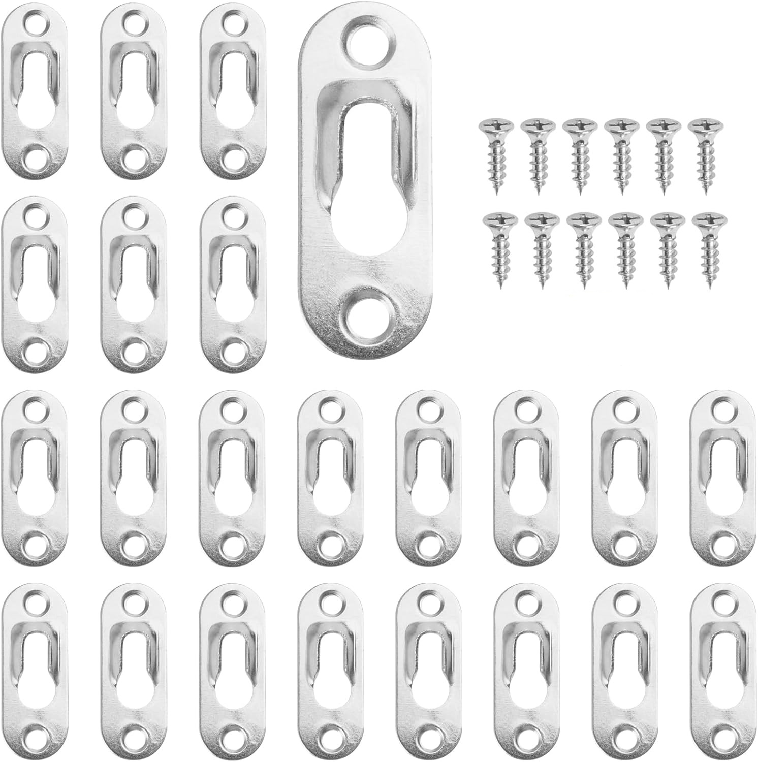 Packung Mit 30 Schlüsselloch-aufhängeclips, 44 X 16 Mm Rahmenbefestigungen Mit 60 Schrauben, Aufhängehaken Für Schlüsselloch