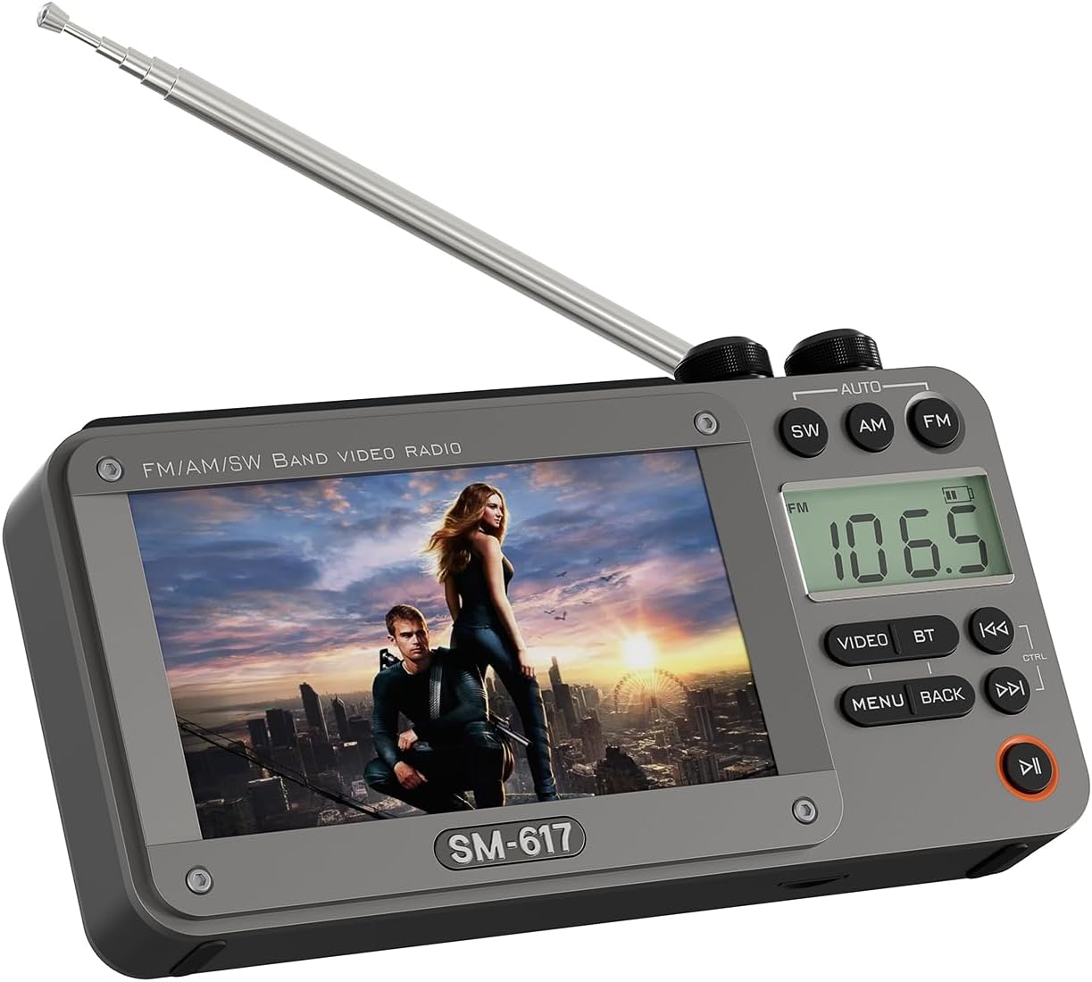 Wiederaufladbares, Digitales Radio/videogerät Im Taschenformat Mit 4,3-zoll-720p-bildschirm, Am/fm/sw, Bluetooth, Usb-/micro-sd-kartenkompatibilität Und Hoher Leistung
