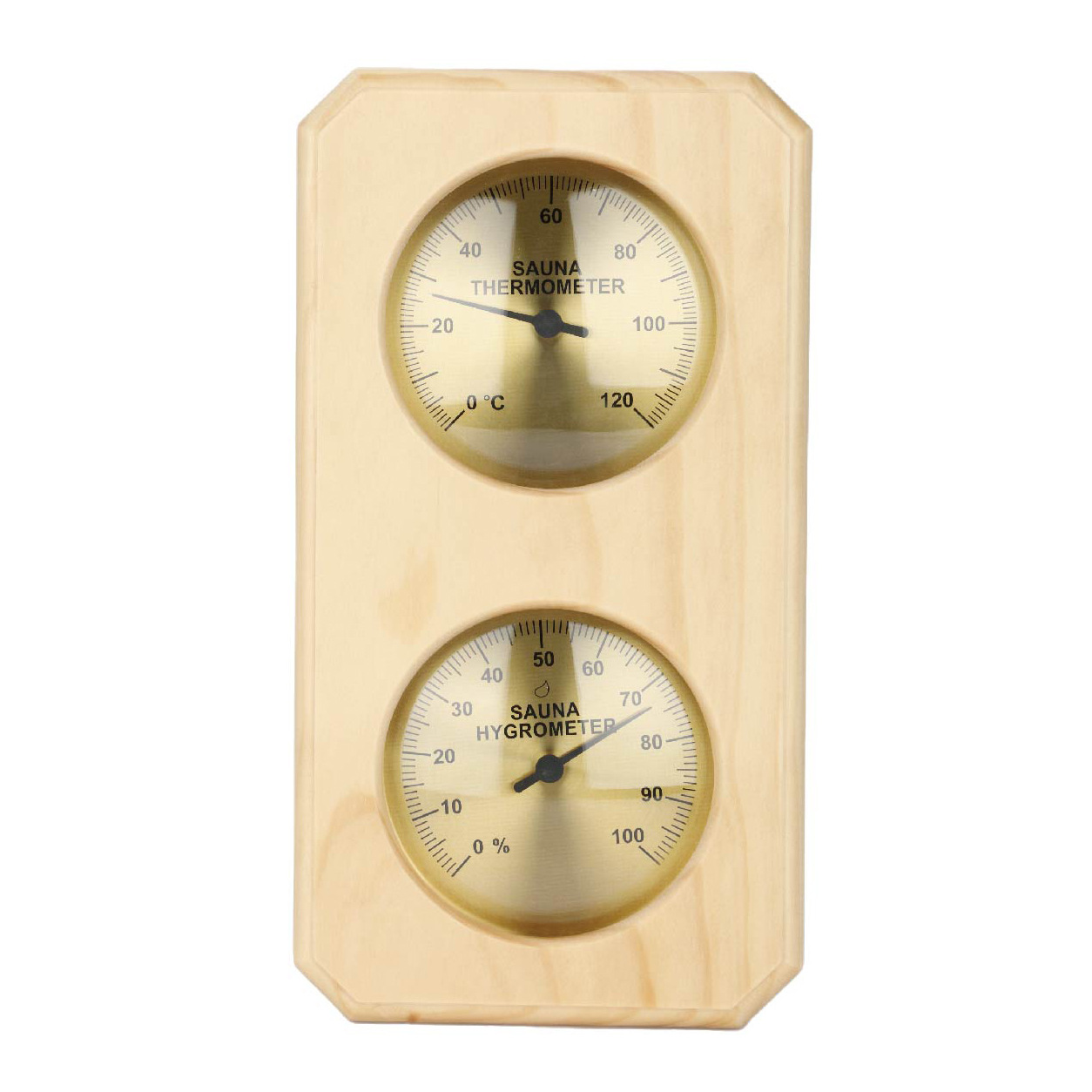 Dieses 2-in-1-saunathermometer Und -hygrometer Ist Aus Holz Gefertigt Und Eignet Sich Für Den Innenbereich In Hotels Oder Saunas.