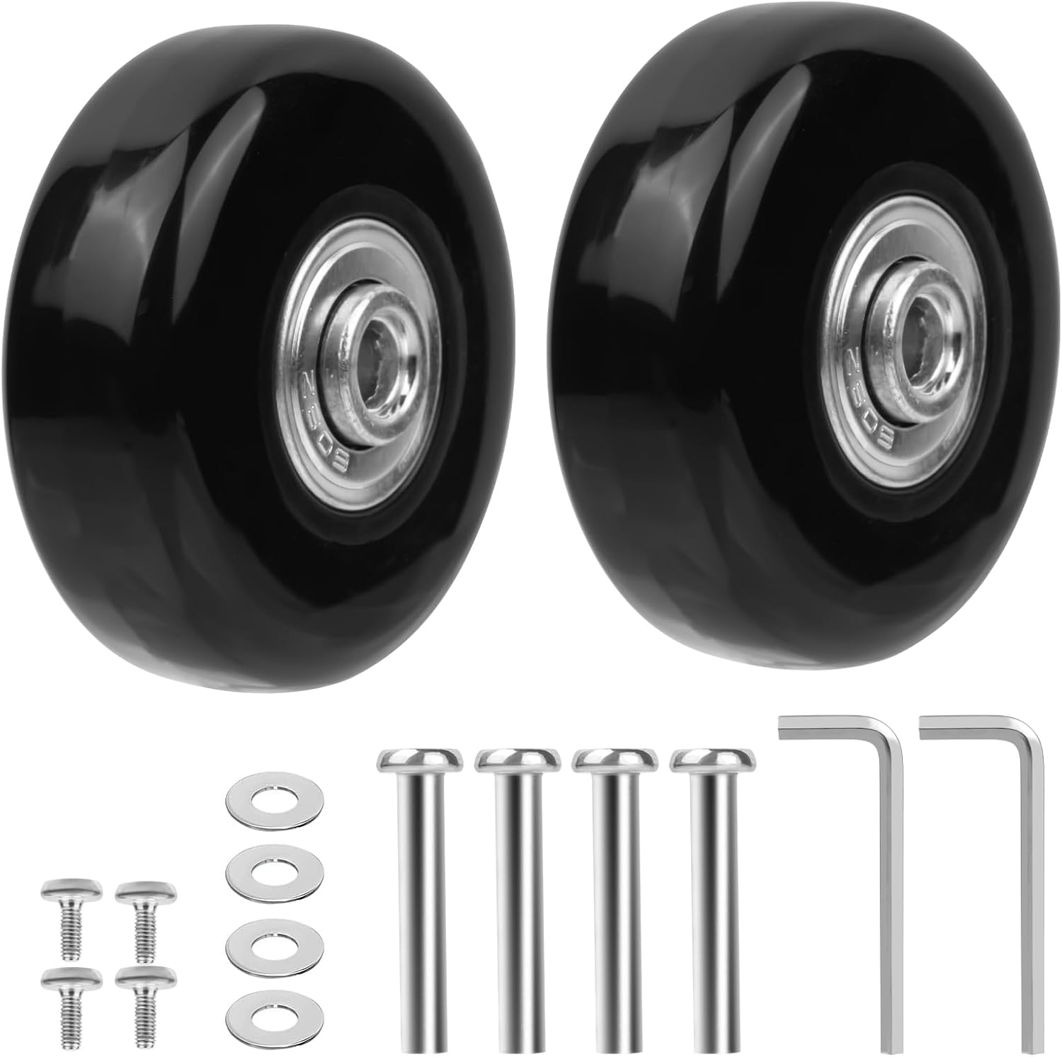 Kofferrollen, 50 X 18 Mm, Gummi, Schwenkbar, Geräuscharm, Für Gepäck - Kofferrollen, 50 X 18 Mm, Gummi, Schwenkbar, Geräuscharm, Für Gepäck