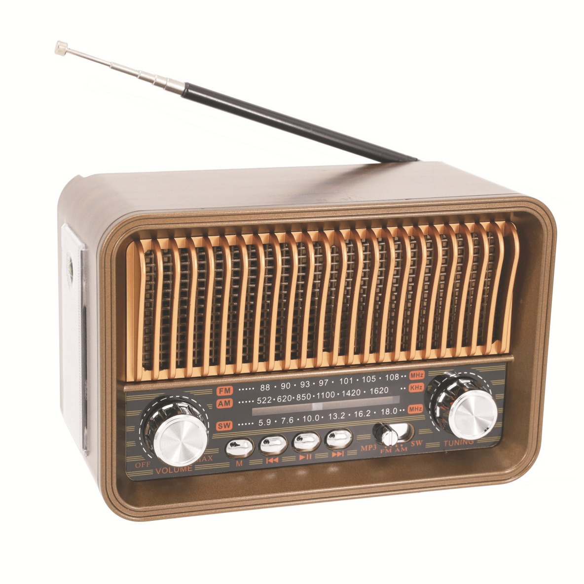 Retro-digitalradiowecker Mit Am/fm-empfang, Netzanschluss, Lcd-display, 40 Senderspeicherplätzen, Sleep-timer (ohne Wecker). Retro-bluetooth-lautsprecher Fürs Büro. Ideales Geschenk. Aus Holz.