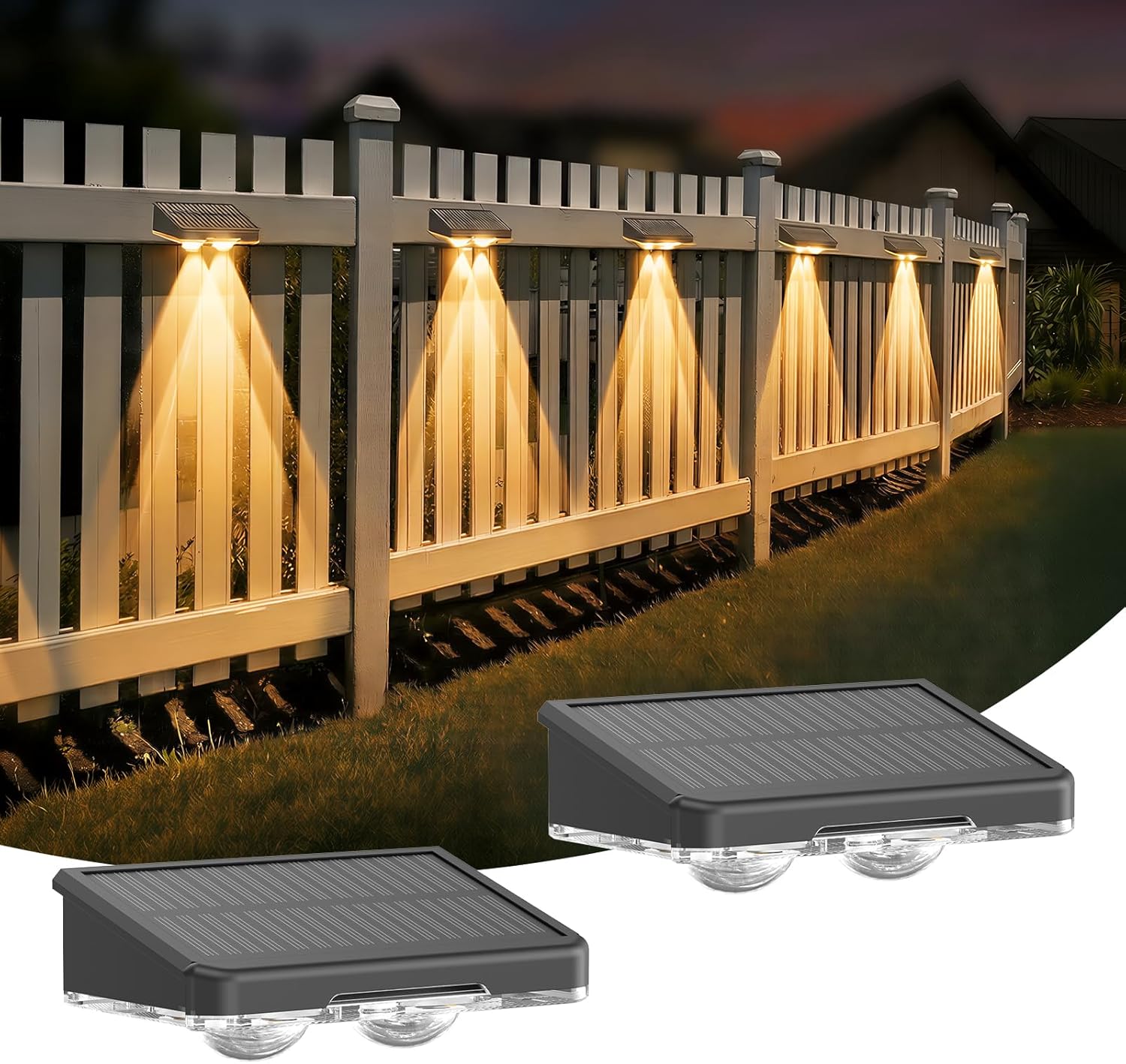 Set Mit 6 Solar-wandleuchten Für Den Außenbereich, Led-solar-wandlampen Mit Warmweißem Licht Und 6 Rgb-farben, Ip65 Wasserdicht Für Terrassen