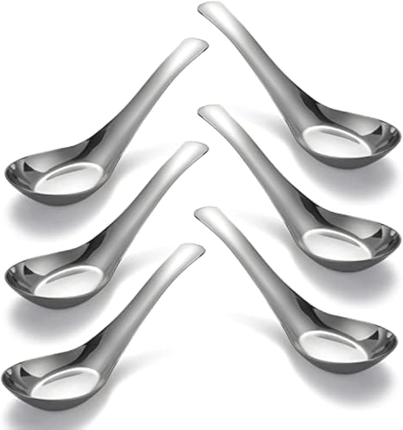 Löffel Und 6-teiliges Set – Retro-löffel Mit Flachem Boden 304 (mittel) (tiefe Ausführung)