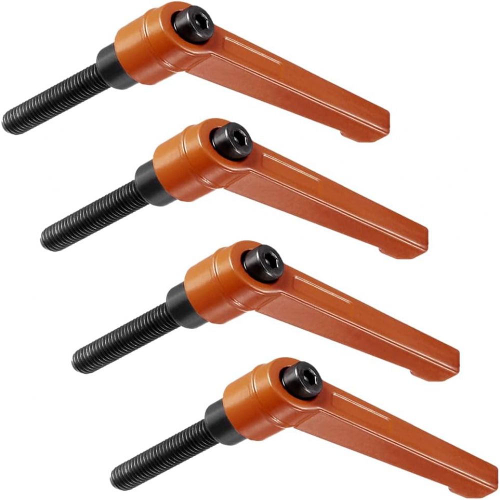 Hebelgriff-spannteile, Metall, M8-gewinde, 40 Mm Länge, Orange, Für Maschinen, Werkzeuge