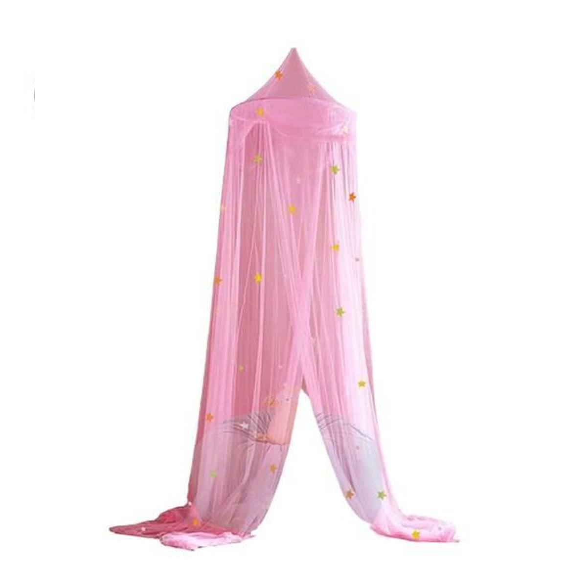 Moskitonetz - Betthimmel - Rosa - Strahlendes Design - Geeignet Für Betten Von 1,5 M Bis 1,8 M