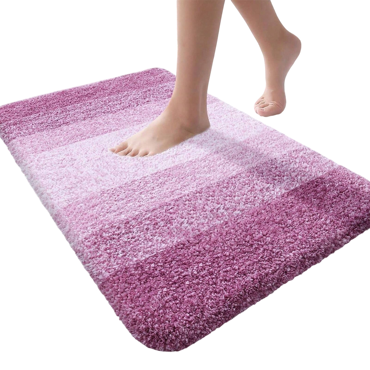 Badematte, Mikrofaser, Rutschfest, Saugfähig, Schnelltrocknend, Maschinenwaschbar, Badezimmer, Dusche, 50 X 80 Cm, Rosa