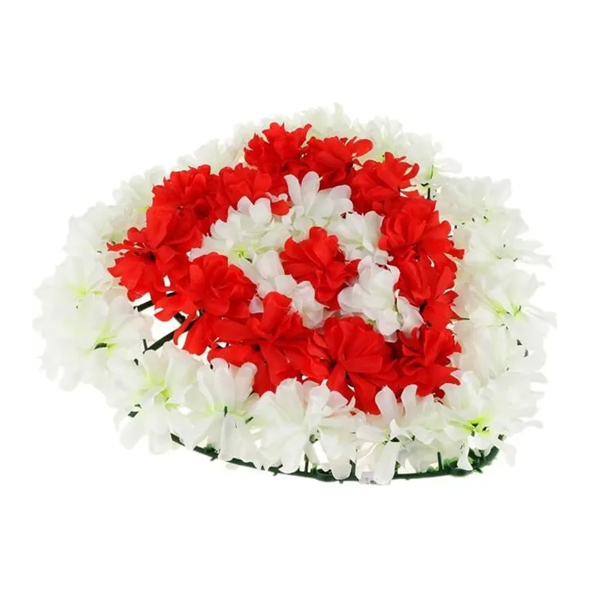 Friedhofskranz - Homyl - Seidenchrysantheme - Rot - 35,5 X 37 X 9 Cm - Kunstblumen