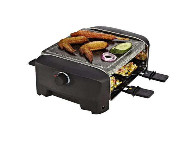 Princess - raclette Partygrill für 4 Personen, Steinplatte 21x21cm, 600 Watt