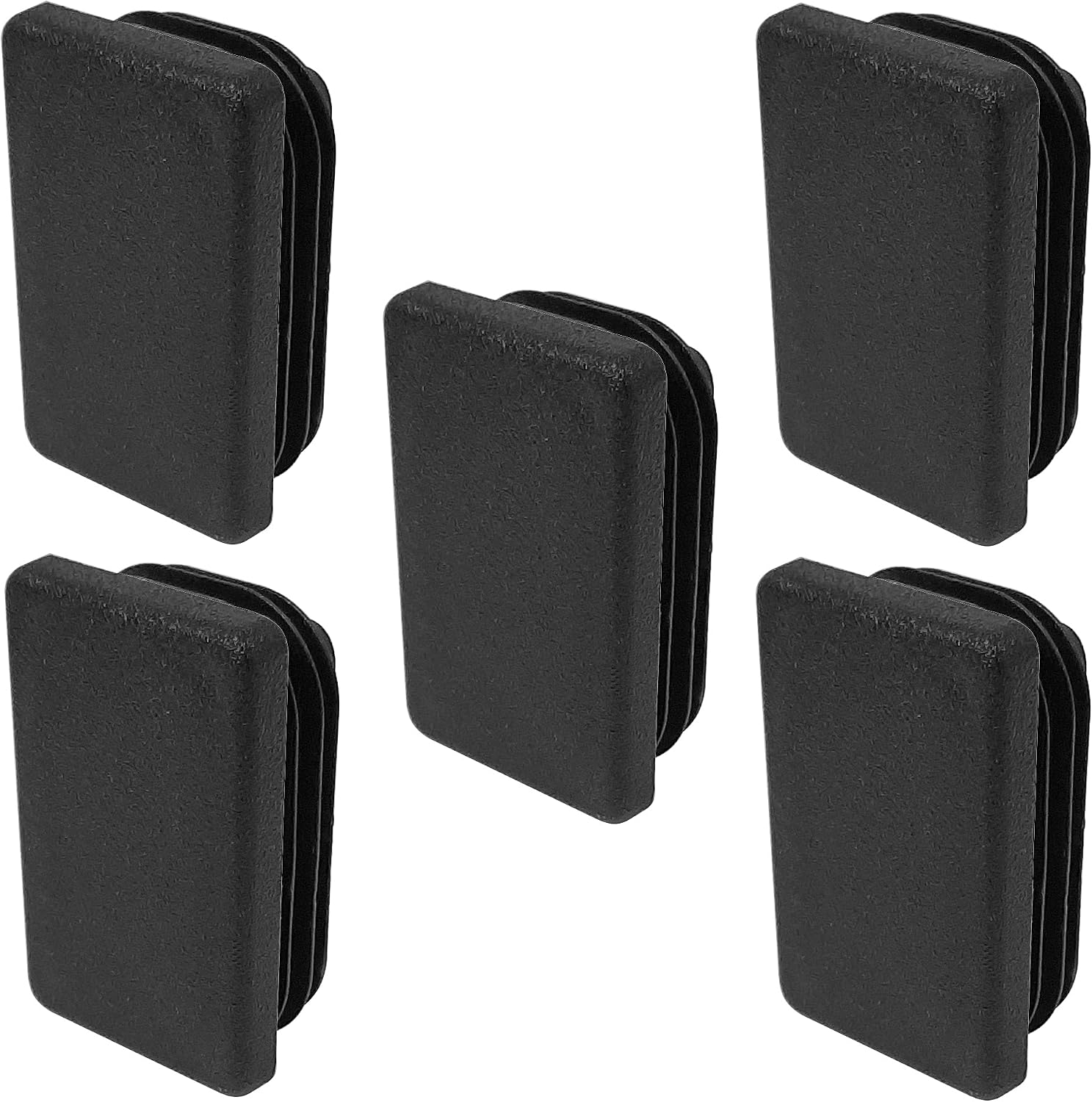 5x Rechteckige, Eingelassene Rohrendkappen-einsatzschutz Für Stuhl- Und Möbelfüße, Schwarz (30x15mm)